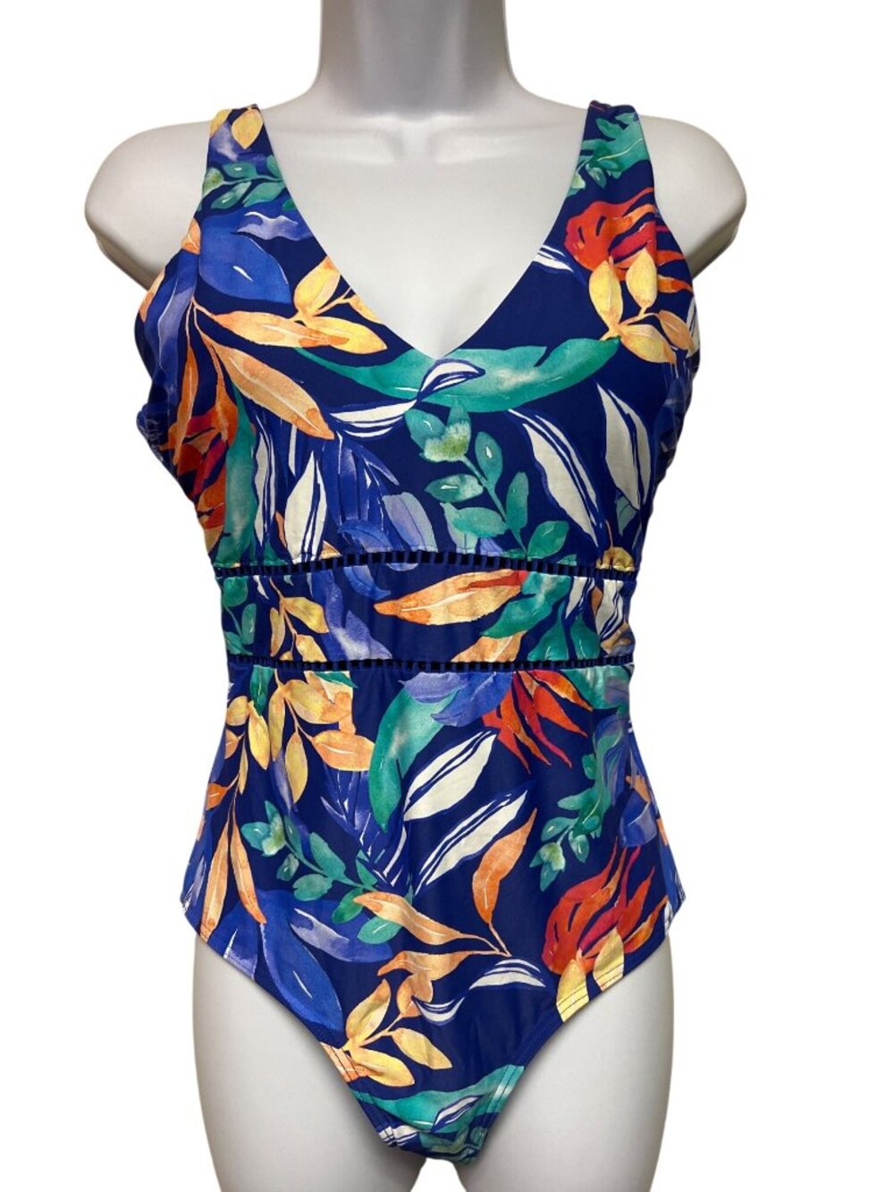 Sea Level Swim Australia Cabana One Piece Swimsuit Royal Floral D/DD US 10 NWT